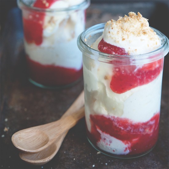 Strawberry:: Lemon and Vanilla Ice Cream Parfait